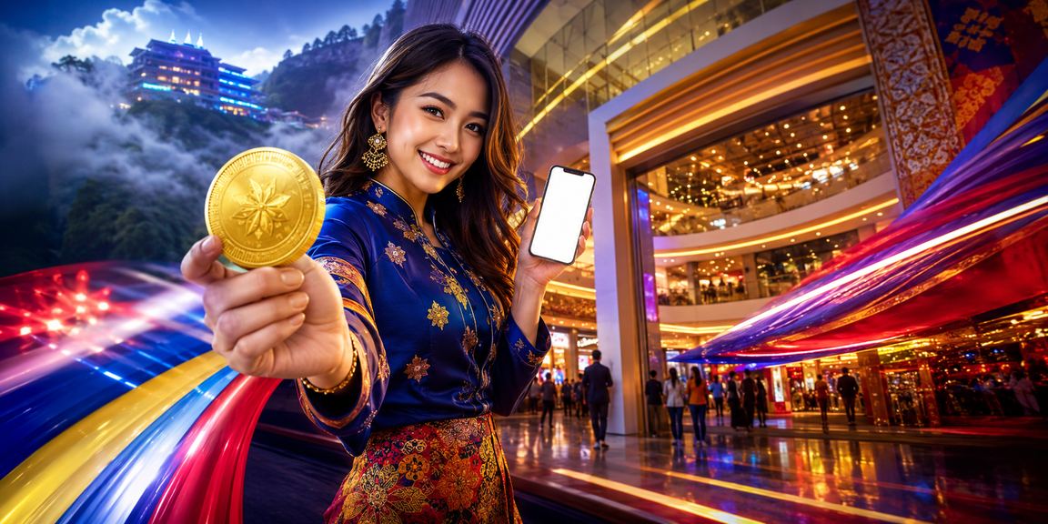 Pengguna Malaysia menggunakan aplikasi mu33 di Genting Highlands untuk pengalaman kasino mudah alih